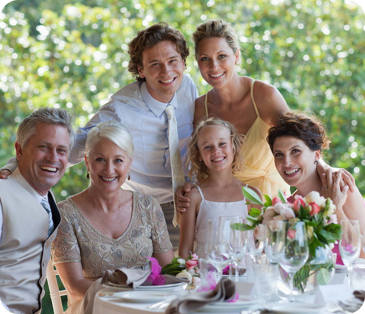 Elegant outdoor wedding toast